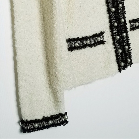 WHBM Faux Pearl-Detail Sweater Jacket | Sz XS - Picture 5 of 7